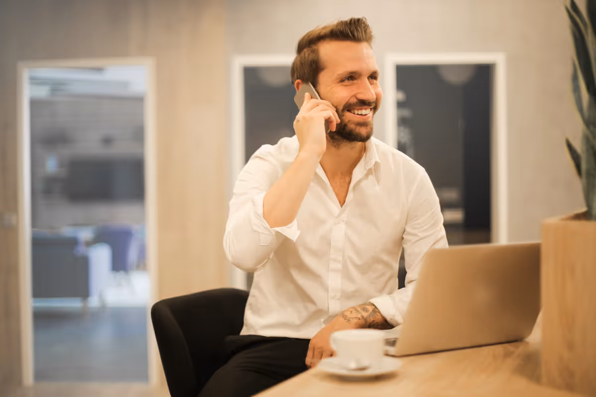 Brisbane tradie checking phone for new job enquiries and Google reviews